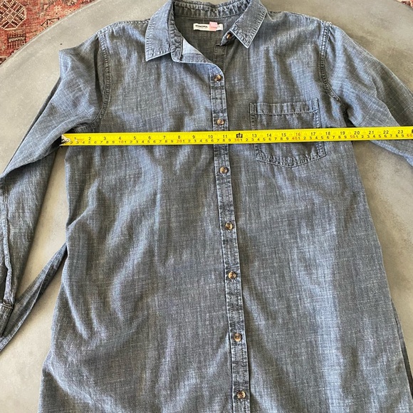Women’s Sonoma brand gray denim shirt dress size Large. - Picture 6 of 7